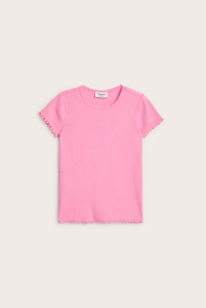 Kappahl | Lyhythihainen ribattu paita | Pinkki