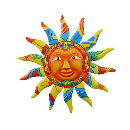 Metall Sol Väggkonst Dekor Metall Färgglad Sol Ansikte För Vardagsrum Sovrum Hem
