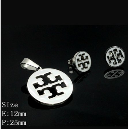 Rostfritt stål hänge & Par Stud Örhängen (SET)