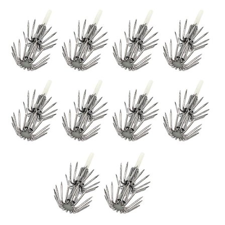 Ruostumattomasta teräksestä valmistettu mustekala syötti koukku kova muovi syötti hohtaa pimeässä työkalu, 10 kappaletta