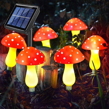 Utomhus LED solcellslampor för trädgård gräsmatta markspett vattentäta svamp ljusslingor