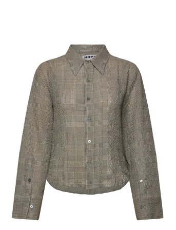 Hope Shape Shirt Crinkled Grey Check-38 - Grey - 36