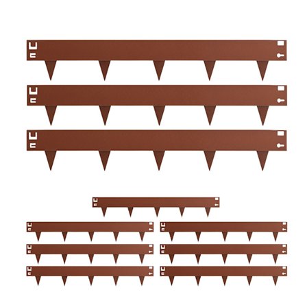 Teräksinen puutarhapenkkien reunus, ruosteenvärinen, rikkaruohojen esto