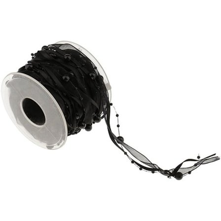 10M Konstgjorda Pärlor Band Chiffon Band och Organza Spets Band Trims för Bröllop Blomma Julgran Dekoration Sömnad Hantverk Förpackning