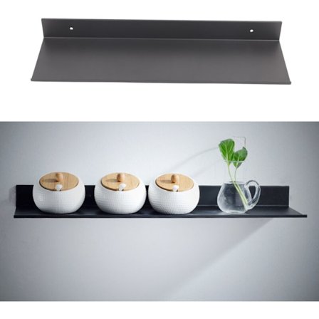 Veggmontert baderomshylle i aluminium, oppbevaringshylle for baderom, dusjtilbehør, 40 cm