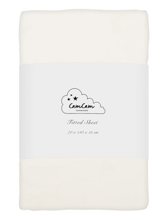 Cam Cam Copenhagen Sheet, Fitted, 70X140X15Cm - Gots - White - 70X 140X 15CM