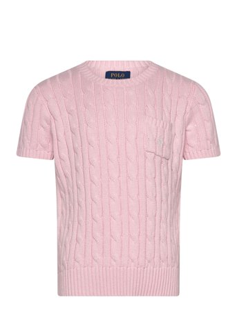Ralph Lauren Kids Cable-Knit Cotton Short-Sleeve Sweater - Pink - 154-158