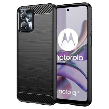 Carbon Case for Motorola Moto G53 / G13 fleksibel silikon karbon deksel svart