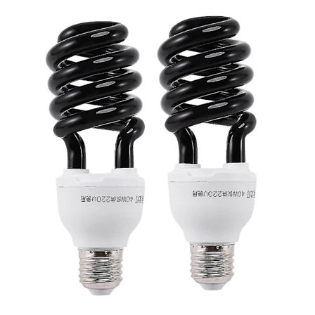 2x E27 40w Uv Ultravioletti Fluoresoiva Mustavalo Cfl Valolamppu 220v Muoto:kierre Watt Volt-Excellence