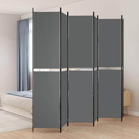Vidaxl Rumsavdelare 6 Paneler Antracit 300x220 Cm Tyg Antracit
