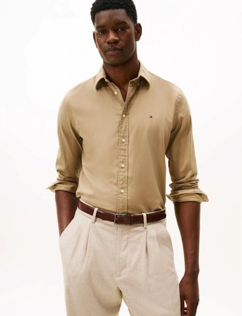 Tommy Hilfiger Flex Flannel Solid Rf Shirt - Beige - S