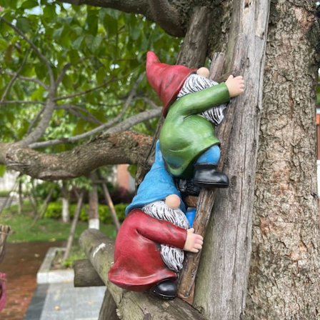 Dværge Klatring Trapper Resin Have Dekoration Gård Bal