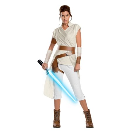 Star Wars Dame/Dame Deluxe Rey Kostume Hvid V