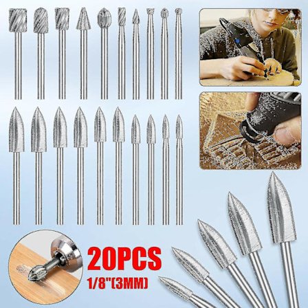 Puunveisto- ja kaiverrusporanteräsetti Dremel-pyörivälle työkalulle