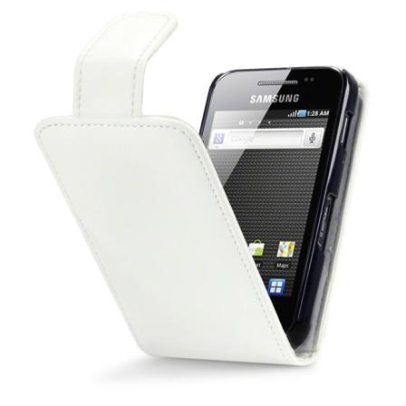 Flip Mobilväska med plats för 2st kort till Samsung Galaxy Ace S5830 (Vit) White