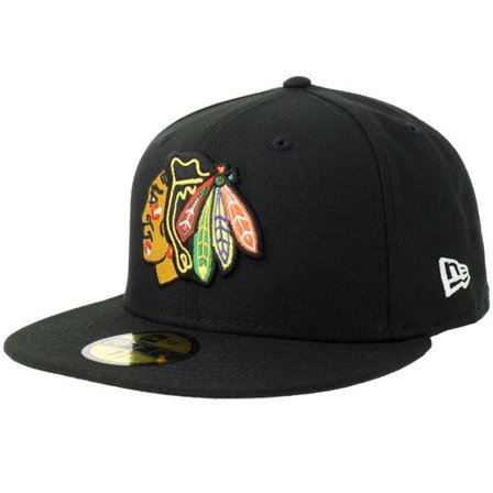 New Era - NHL Svart fitted Keps - Chicago Blackhawks 59FIFTY Black/White Fitted @ Hatstore