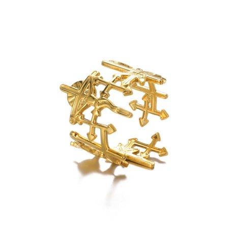 Rostfritt stål Justerbara Blommor Ringar För Kvinnor Tjejsmycken Punk Rock Twist Nails Ringar Nattklubb Festsmycken