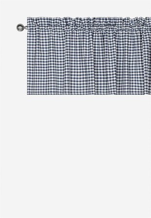 Cellbes of Sweden - Vävd, rutig gardinkappa - marin/vit/rutig - - 50 x 250 cm