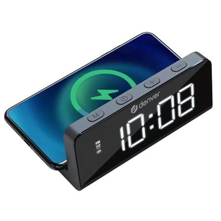 Denver vekkerklokke ECQ-103MK2 med trådløs lading og LED-display