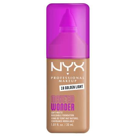 Nyx Professional MakeUp Make 'Em Wonder Foundation 18 Golden Light 30ml - Fondotinta liquido
