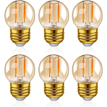 G40 LED Retro Edison Glödlampa Mini Globe 1W (E27, 6-pack)...