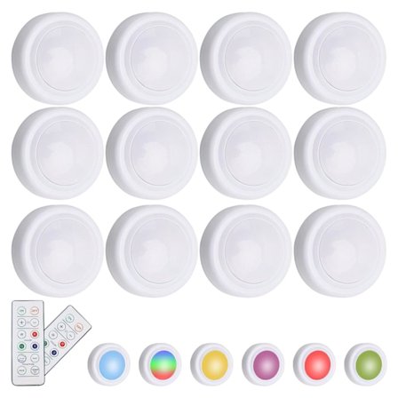12-Pak - LED-Spotlights med Fjernbetjening – Trådløs