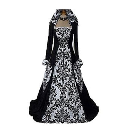 Beste Tilbud - Halloween Dame Renessanse Middelalder Kostyme Fancy Kjoler Cosplay 100% NY 52% RABATT (XL Svart)