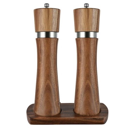 2 st 6 tums pepparkvarn set med trä hållare manuell salt