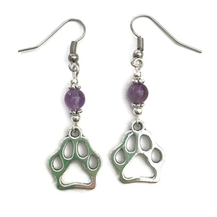 Örhängen Tass Ametist Katt/Hund Djurälskare Rostfri krok