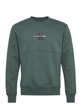 Monogram Logo Crew Neck Green Calvin Klein Jeans