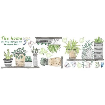 Personlighed friske grønne vægklistermærker grønne plante vægklistermærker