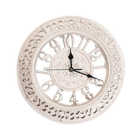 Europæisk stil 12-tommers rundt vægur, elegant batteridrevet ur til stue eller kontor (FMY)