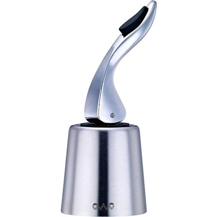 Vinstoppare för öppnade vinflaskor, rostfritt stål vinstoppare skydd (Silber-1)