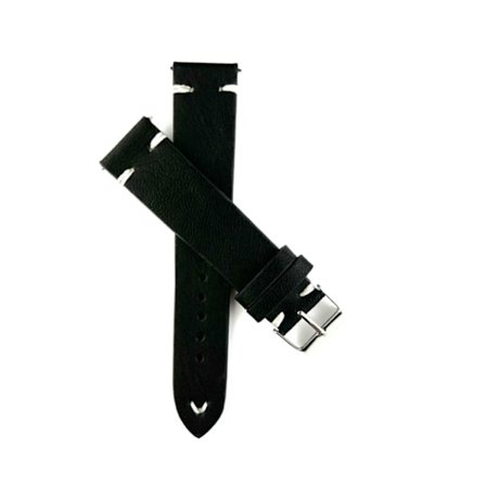 Svart klockarmband av konstläder