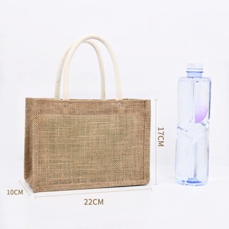 Kvinder linned taske Jute muleposer 22X17X10CM