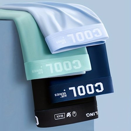 4st Ice Silk Cool underklær for menn, sexiga ultratunna antibakteriella boxershorts, og mjuka, behagelige elastiske boxershorts