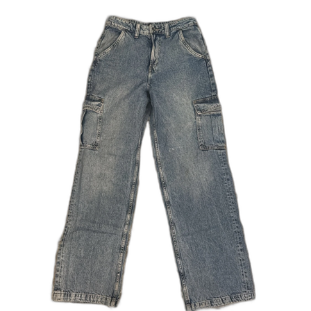 Blå cargojeans med raka ben