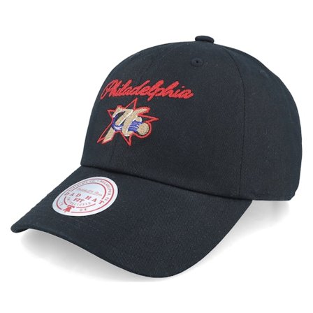 Mitchell & Ness - NBA - Black - unconstructed - Cap - Philadelphia 76ers Lay Low Hwc Black Dad Cap - Hatstore