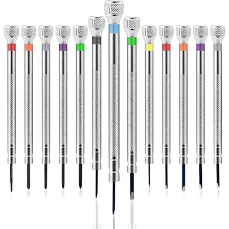 13-delad precisionsskruvmejselsats Mini-spår/phillips-skruvmejselsats för urmakare Precisionsmekanik Klocka Laptop Dator Elektronik Reparation Verktyg