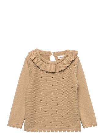 Nmflaguno Ls Knit Lil Pullover Striktrøje Beige Lil'Atelier