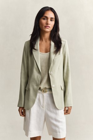 GANT Damen Stretch-Blazer aus Leinen (42) Beige