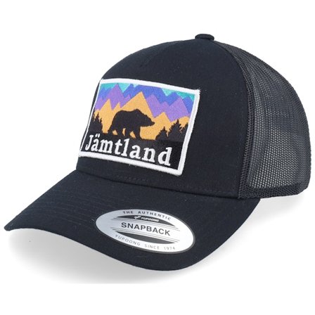 Wild Spirit - Sort trucker Kasket - Swedish Jämtland Landscape Black A-Frame Trucker @ Hatstore