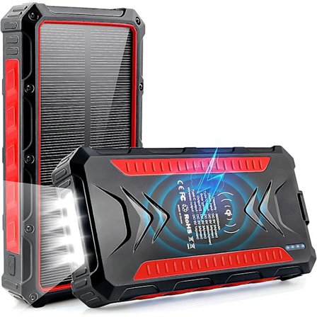 Solar Power Bank Camping Lantern Wireless Charger Portable High Capacity Ip6 Waterproof Emergency Power Supply