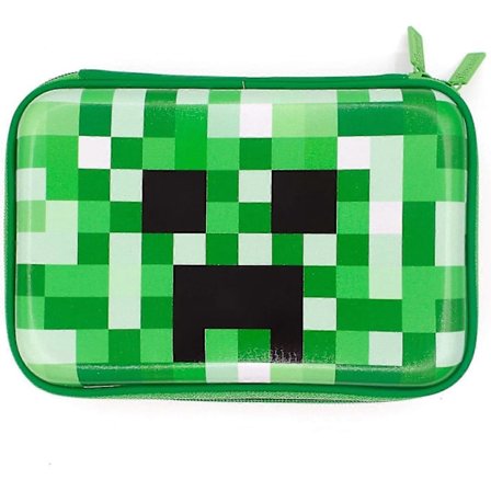 Grønt stort penalhus til drenge med rum, hård top, penalhus til børn