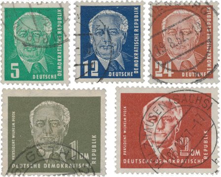 DDR 1952 - MICHEL 322-326 - Stemplet
