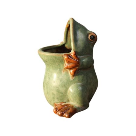 Groda Planterkruka Gåvor Keramik Cyan gräsmatta Blomkrukor Trädgårdsskötsel