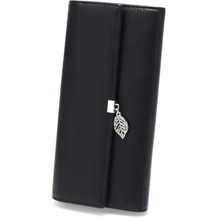 Dametæske, Læder Kvinders Tegnebog Blokerende Lang Tegnebog Hjerteformet Vedhæng Lynlås Møntpung