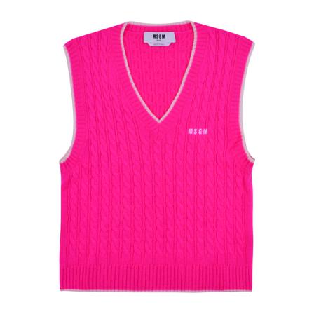 Msgm V-neck Strik Pink, Dame Striktrøjer