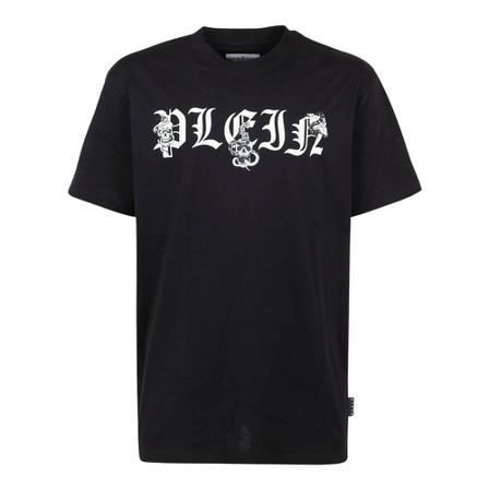 Philipp Plein T-shirt Round Neck Snake Sort, Herre T-shirts