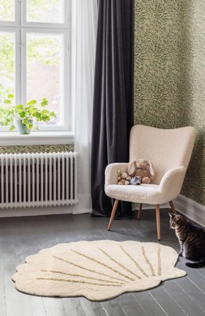 Shelly Tappeto Bambini Lavable 110X140 Piccolo Bianco Sporco/Beige Tappeti Cotone